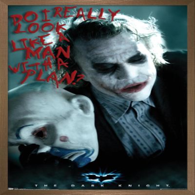 Trends International DC Comics - The Dark Knight - The Joker - Man With A Plan Wall Poster, 14.725" x 22.375", Bronze Framed Version