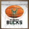 Trends International NBA Milwaukee Bucks - Drip Ball 20 Wall Poster, 14.725" x 22.375", Bronze Framed Version view 1