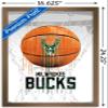 Trends International NBA Milwaukee Bucks - Drip Ball 20 Wall Poster, 14.725" x 22.375", Bronze Framed Version view 3