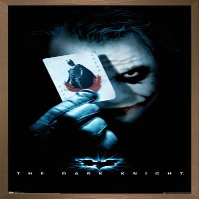Trends International DC Comics Movie - The Dark Knight - The Joker with Batman Playing Card Wall Poster, 14.725" x 22.375", Bronze Framed Version