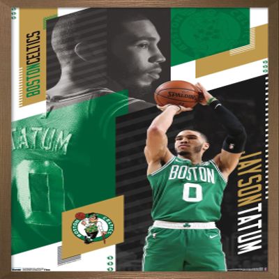 Trends International NBA Boston Celtics - Jayson Tatum 19 Wall Poster, 22.375" x 34", Bronze Framed Version