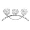 3 Arms Crystal Candle Holders, Silver, European Elegant Candelabra for Wedding Dining Christmas Party, Coffee Table Decorative Centerpiece view 3