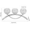 3 Arms Crystal Candle Holders, Silver, European Elegant Candelabra for Wedding Dining Christmas Party, Coffee Table Decorative Centerpiece view 4