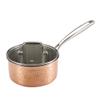 Bergner BGIC-3663 Infinity Chefs De Lux 18 cm Tri-Ply Saucepan with Glass Lid | Stainless Steel | Copper Hammer Finish view 1