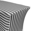 YOUR CHAIR COVERS 4ft Black and White Striped Rectangular Spandex Fitted Tablecloth, Wedding Event Patio Decorations, Elastic Fabric Stretch Cover for 4 ft Folding Table view 3