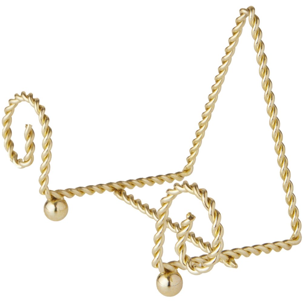 Bard's Scroll Twisted Gold-toned Wire Easel Stand, 3.25" H x 5.25" W x 2.75" D, Pack of 12