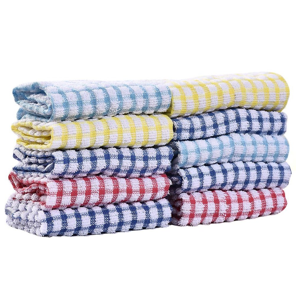 Dingtuo 10 Pack Kitchen Dish Towels Cotton Dish Cloths Rags for Washing Dishes 11 Inch x 16 Inch