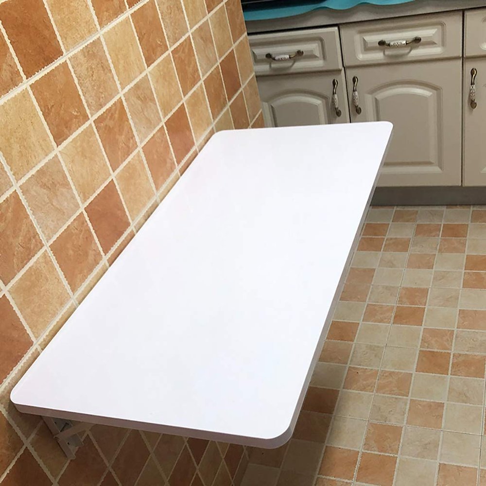 Fold Wall Mounted Table - Save Space - White Dining Table Computer Desk Wall Table - Folding Table - Home Office Table for Small Spaces