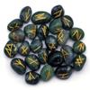Amazing Gemstone Moss Agate Runes Crystal Runes Set of 25 Engraved Rune Stones with Runes Book PDF view 4
