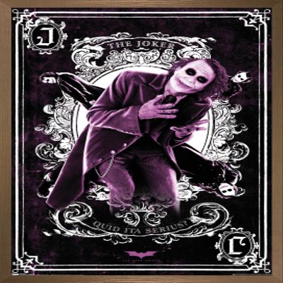Trends International DC Comics Movie - The Dark Knight - The Joker Playing Card Wall Poster, 22.375" x 34", Bronze Framed Version