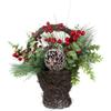 15" Eucalyptus Pine and Berry Artificial Christmas Grapevine Basket view 1