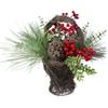 15" Eucalyptus Pine and Berry Artificial Christmas Grapevine Basket view 3