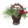 15" Eucalyptus Pine and Berry Artificial Christmas Grapevine Basket view 4