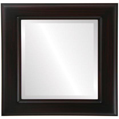 OVALCREST Rectangle Beveled Wall Mirror for Home Decor - Marquis Style - Silver Spray - 32x44 Outside Dimensions