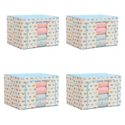 GUO FENG DIAO  Storage Bins With Lids Oxford Cloth Steel Frame Storage Box Quilt Folding Wardrobe Fabric Extra Large Storage Bag