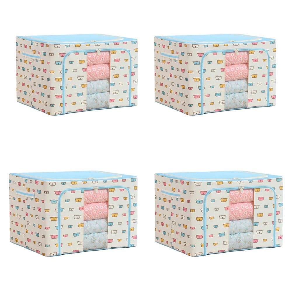 GUO FENG DIAO  Storage Bins With Lids Oxford Cloth Steel Frame Storage Box Quilt Folding Wardrobe Fabric Extra Large Storage Bag