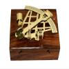 Antique Gift Hub Large Brass Sextant W/Wooden Box 10" Nautical Navigation Collection view 1