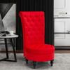 AVAWING Throne Royal Chair Set of 1 for Living Room, Button-Tufted Accent Armless High Back Chair with 24.6 Inch Larger Seat, Thick Padding and Rubberwood Legs, Enthusiastic Red view 2
