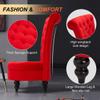 AVAWING Throne Royal Chair Set of 1 for Living Room, Button-Tufted Accent Armless High Back Chair with 24.6 Inch Larger Seat, Thick Padding and Rubberwood Legs, Enthusiastic Red view 4