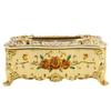 Tissue Box Cover with Lid Vintage Luxurious Glolden European Style Napkin Holder with Rose Pattern Plastic Tissue Holder for Home Office Car 9.04 Inches view 1