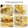 Tissue Box Cover with Lid Vintage Luxurious Glolden European Style Napkin Holder with Rose Pattern Plastic Tissue Holder for Home Office Car 9.04 Inches view 4