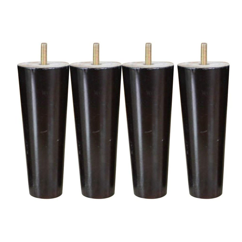 Inzopo 4pcs 4" 5" 6" 8" Height Cone Shape Eucalyptus Solid Wood Furniture Sofa Legs - Black, 6inch H Black 6inch H