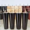 Inzopo 4pcs 4" 5" 6" 8" Height Cone Shape Eucalyptus Solid Wood Furniture Sofa Legs - Black, 6inch H Black 6inch H view 2