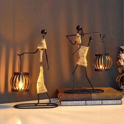 MinLia 1PC Candlesticks Candle Holder,Candlestick Holder,Nordic Metal Candlestick Abstract Character Sculpture Candle Holder,Candlestick Holder(L)