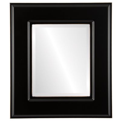OVALCREST Rectangle Beveled Wall Mirror for Home Decor - Marquis Style - Rubbed Black - 30x36 Outside Dimensions