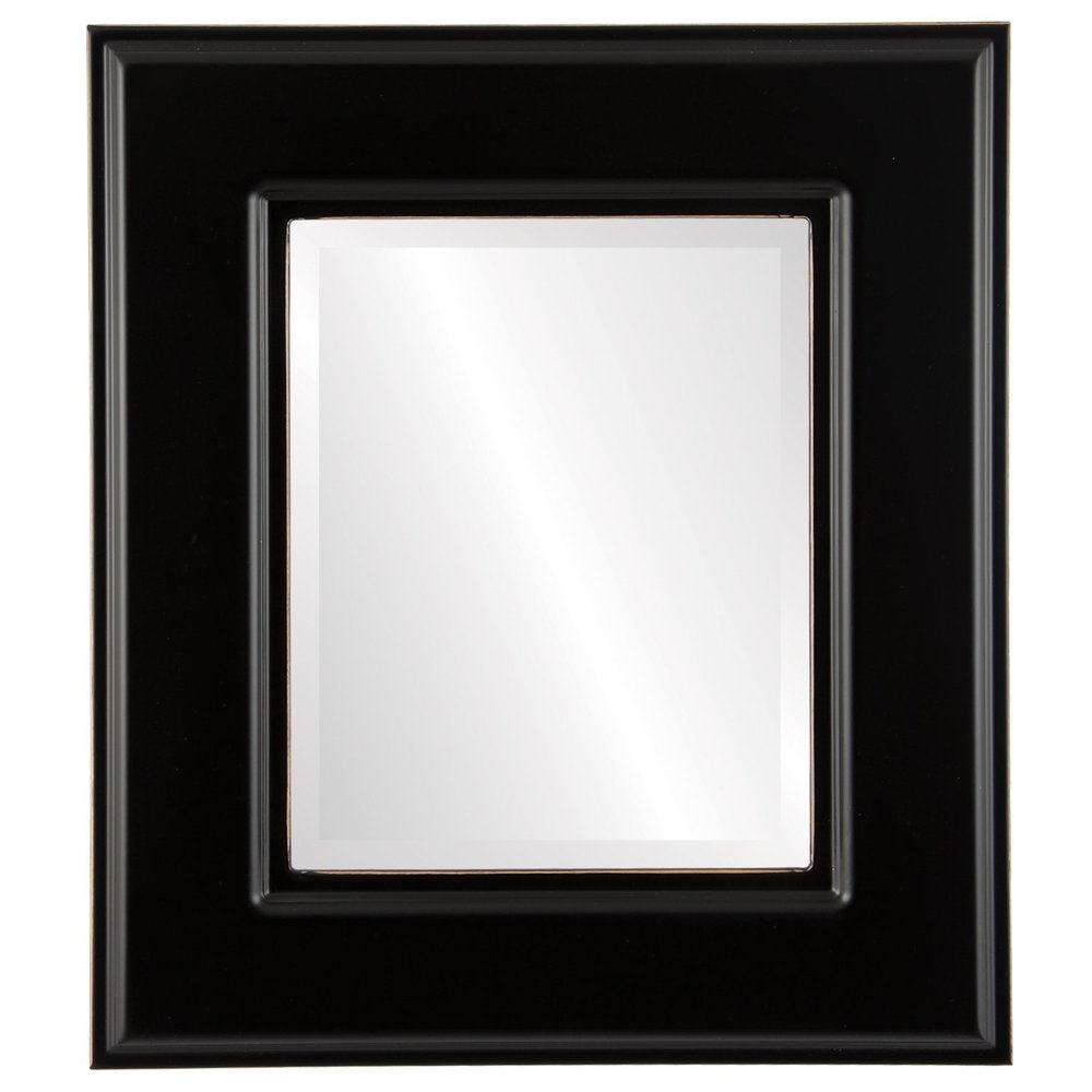 OVALCREST Rectangle Beveled Wall Mirror for Home Decor - Marquis Style - Rubbed Black - 30x36 Outside Dimensions