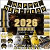 New Years Eve Party Supplies 2026 for 96, New Years Eve Party Decorations, a Banner, 48 Cone Hats, 48 Glasses, 98 Blowouts, 48 Leis, 50 Necklaces and a Backdrop, Great NYE Decorations Pack view 1