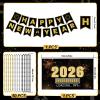 New Years Eve Party Supplies 2026 for 96, New Years Eve Party Decorations, a Banner, 48 Cone Hats, 48 Glasses, 98 Blowouts, 48 Leis, 50 Necklaces and a Backdrop, Great NYE Decorations Pack view 3