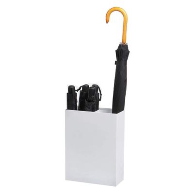 Umbrella Racks WXYZ Metal Wrought Iron Umbrella Stand with Removable Drip Tray for Hotel Office Business Umbrella Bucket 30x13x40cm Black and White (Color : White)
