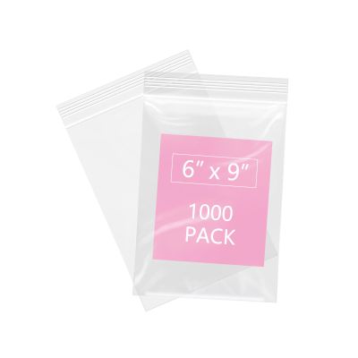 iMailer - 1000 Pcs- 6" x 9" Plastic Zip Poly Bags- Clear Resealable Zip Bag for A7 A8 A9 Cards & Envelopes, Bakery, Cookies, Candies