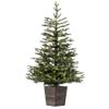 Vickerman 4' Gibson Slim Potted Pine Artificial Christmas Tree - Warm White Dura-lit LED Lights - Faux Gibson Christmas Tree - Seasonal Indoor Home Decor view 1