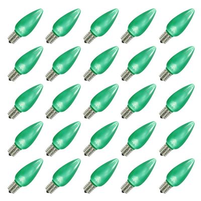 Vickerman 648070 - C9 Green LED Ceramic Twinkle (25 pack) Christmas Light Bulbs (XLEDSC94T-25)