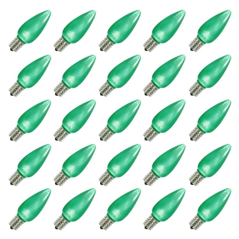 Vickerman 648070 - C9 Green LED Ceramic Twinkle (25 pack) Christmas Light Bulbs (XLEDSC94T-25)