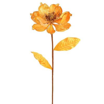30" Gold Glitter Magnolia Spray 2/Bag