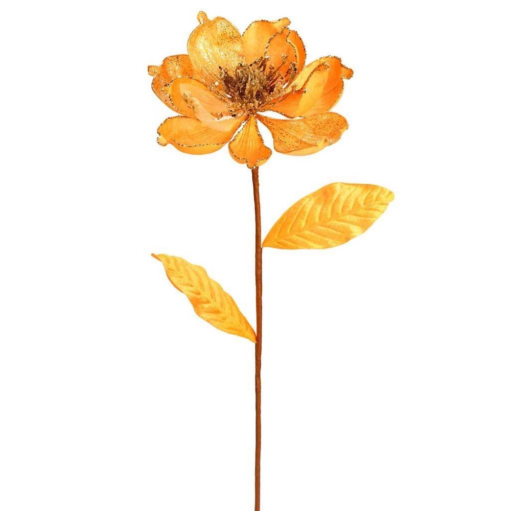 30" Gold Glitter Magnolia Spray 2/Bag