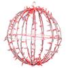 Vickerman 180Lt x 20" Fold Flat Red LED Twinkle Jumbo Hanging Sphere with White Powder Coated Frame, UL 24 Volt Starburst Lights, 10 Watt Waterproof Transformer, AWG22 Wire, 6' Lead Wire Male Plug view 1