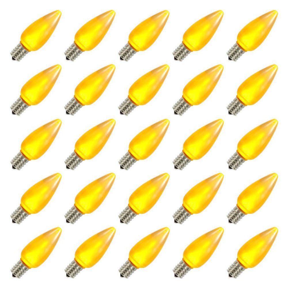 Vickerman 648131 - C9 Yellow Twinkle LED Ceramic (25 pack) Christmas Light Bulbs (XLEDSC97T-25)