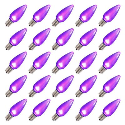 Vickerman 648117 - C9 Purple LED Ceramic Twinkle (25 pack) Christmas Light Bulbs (XLEDSC96T-25)