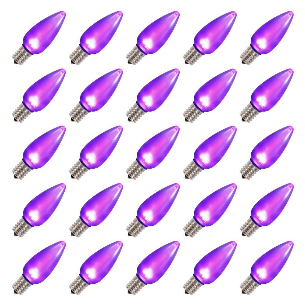 Vickerman 648117 - C9 Purple LED Ceramic Twinkle (25 pack) Christmas Light Bulbs (XLEDSC96T-25)