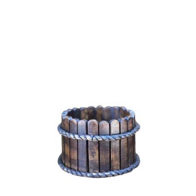 Wooden Flowers Basket Round Shape