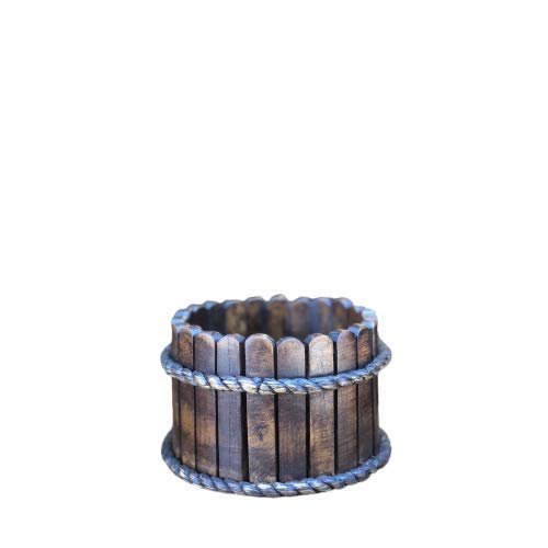Wooden Flowers Basket Round Shape
