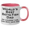 Betta Fish Coffee Two Tone Mug, Accessories, Stuff, Items for Owner, Mom, Dad - World's Best Fish Dad Mug view 2
