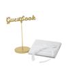 Fun Express Wedding Guest Book with Table Sign Set - Elegant Home Dcor for Weddings Bridal Showers & Special Occasions - White with Beautiful Script Design - Perfect for Guest Interaction - 2 Pieces view 1