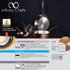 Bergner BGIC-3661 Infinity Chefs De Lux 24 cm Copper Tri-Ply Saute Pan with Glass Lid | Stainless Steel | Copper Hammer Finish view 2