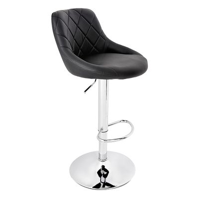 CangLong Swivel Adjustable Counter Height Bar Stool Set - PU Leather Counter Stools with Back, Lift Stools for Kitchen Bar - Black