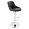 CangLong Swivel Adjustable Counter Height Bar Stool Set - PU Leather Counter Stools with Back, Lift Stools for Kitchen Bar - Black view 1
